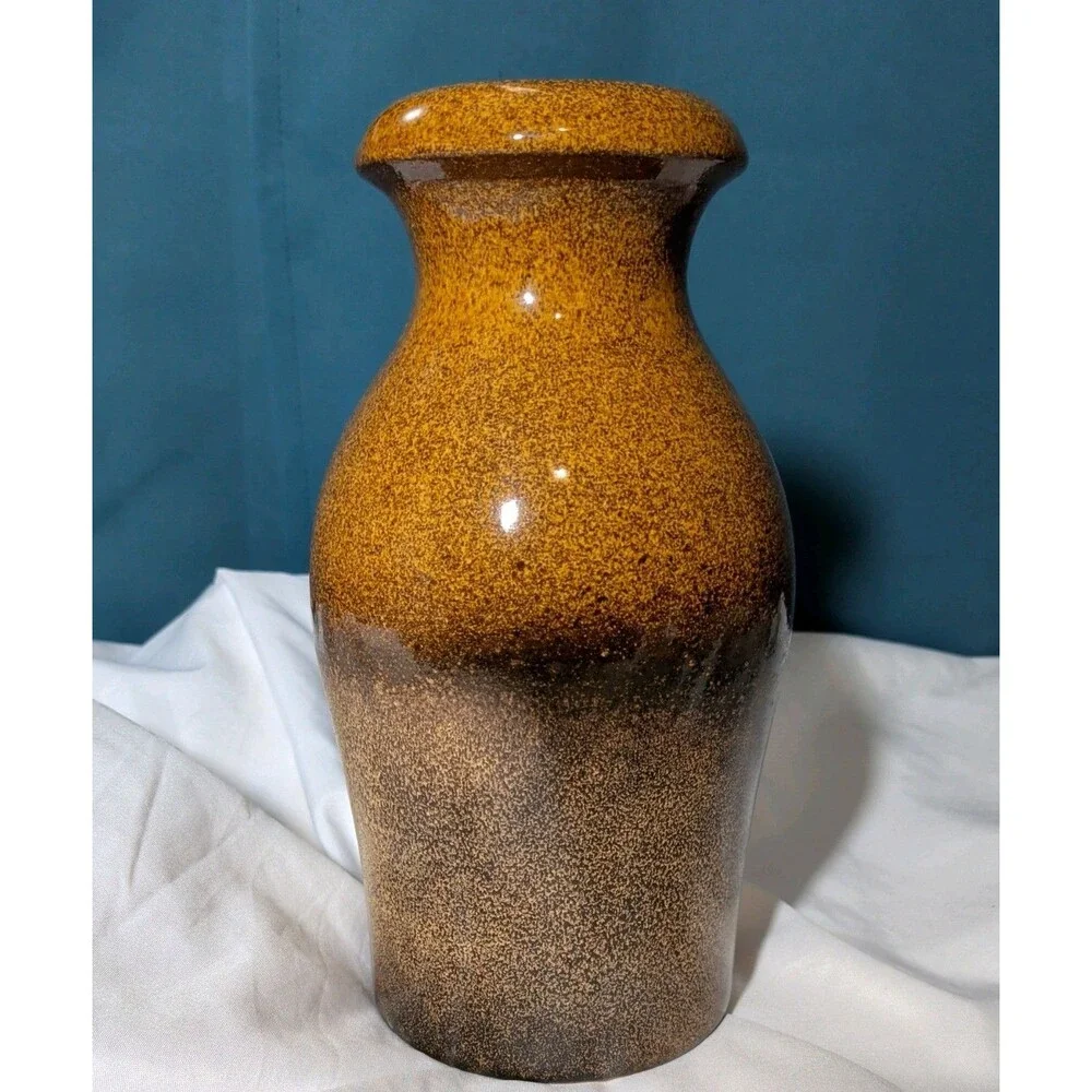 Vintage Scheurich Keramik 208-21 West German Pottery Vase 7” Brown Tan